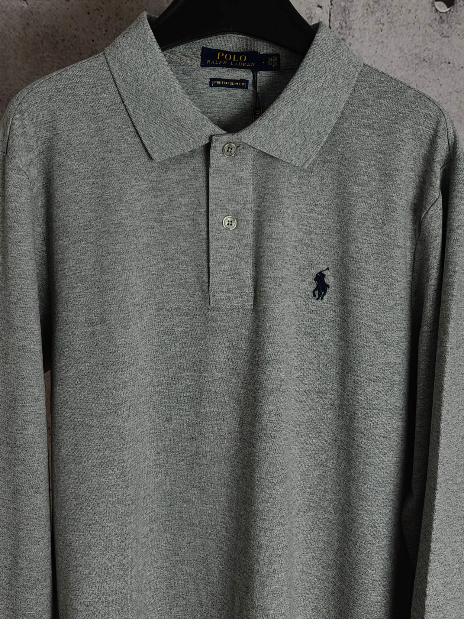 P200 Real shot quality High version Ralph Lauren pony embroidered polo shirt lapel long sleeves High-end quality Complete with three labels, comfortable and breathable, classic and simple, exquisite and fashionable, details show high-end quality Color: black, white, gray, navy blue Size: M-XXL